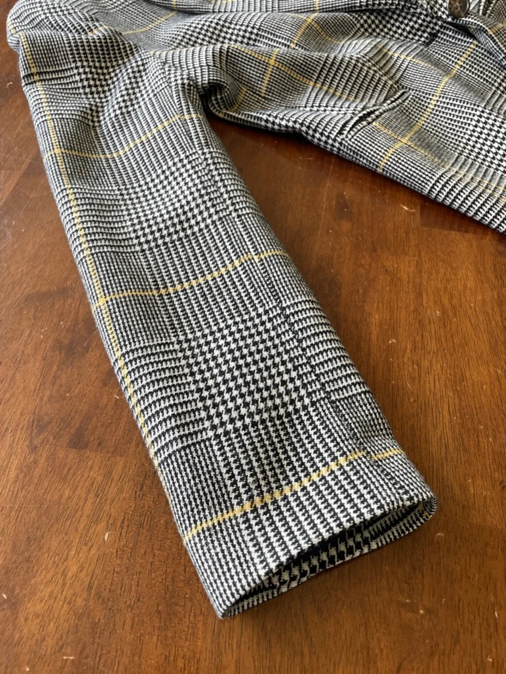 J. Crew Parke Blazer in Glen Plaid Wool Blend - Black, White, and Yellow - 10 - Picture 12 of 16